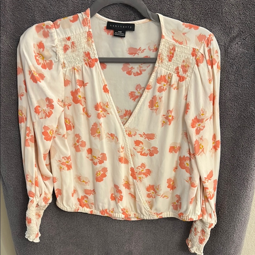 Sanctuary Floral Blouse - Cream and Orange